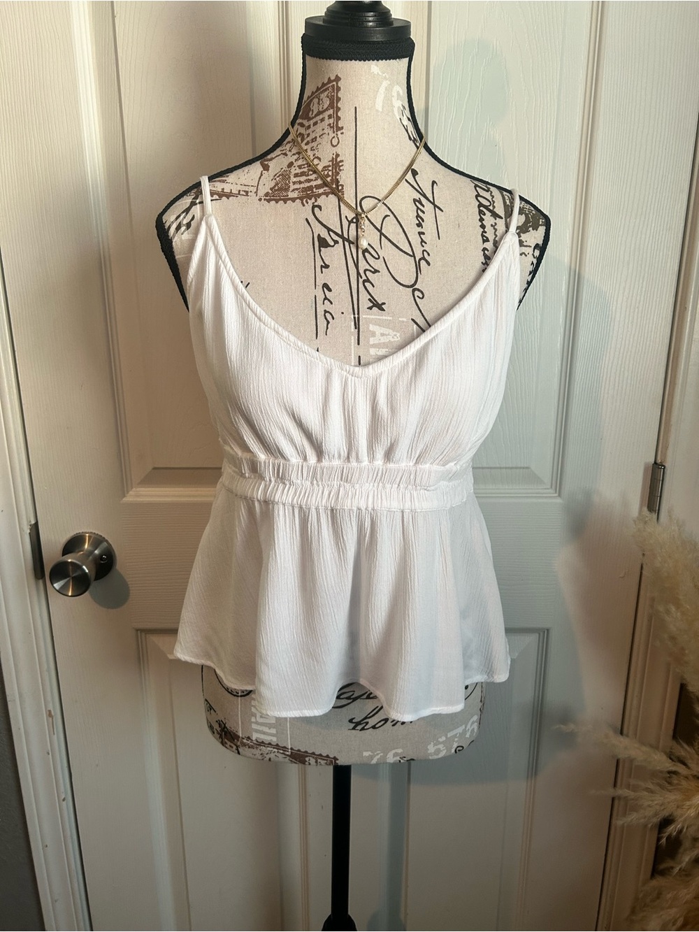 O'Neill White V-Neck Peplum Camisole